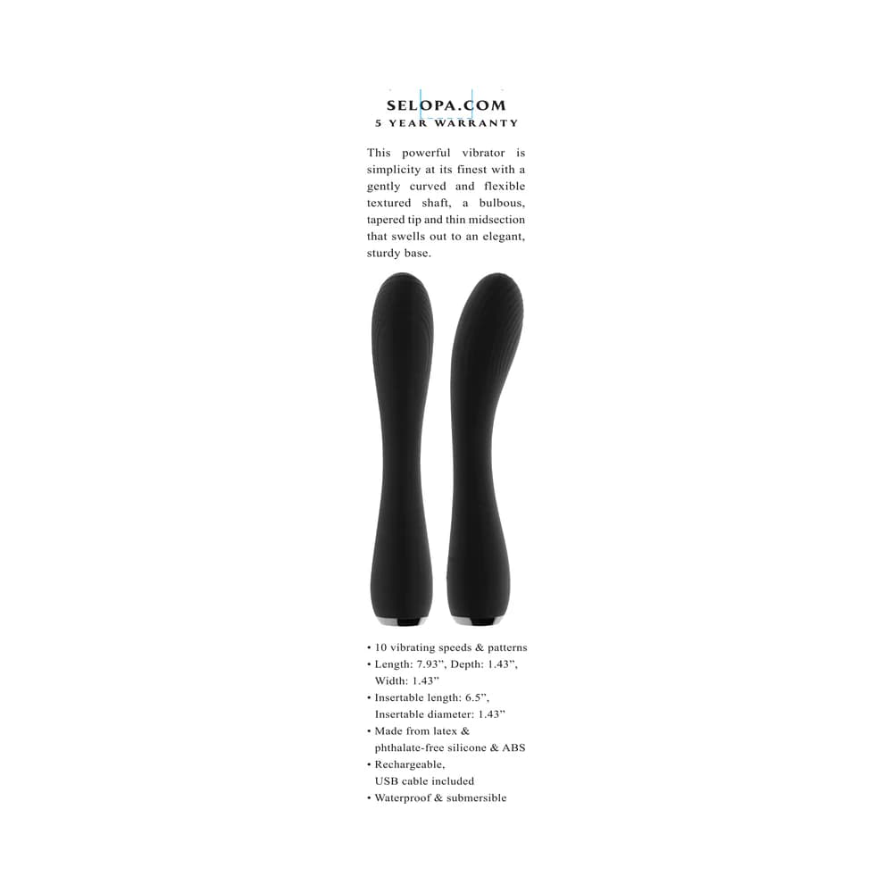 Selopa Midnight Magic Rechargeable Vibrator Silicone Black thumbnail 8