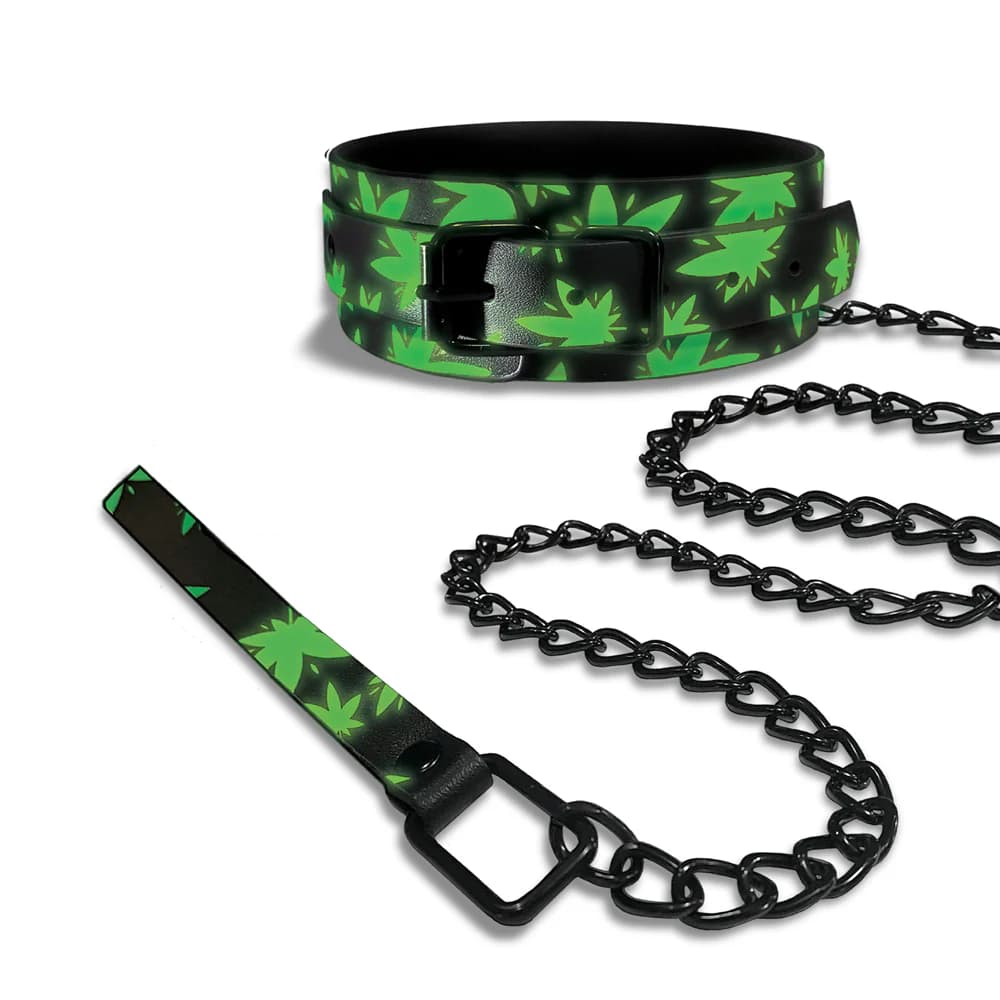 Stoner Vibes Chronic Collection Glow in the Dark Collar and Leash thumbnail 2