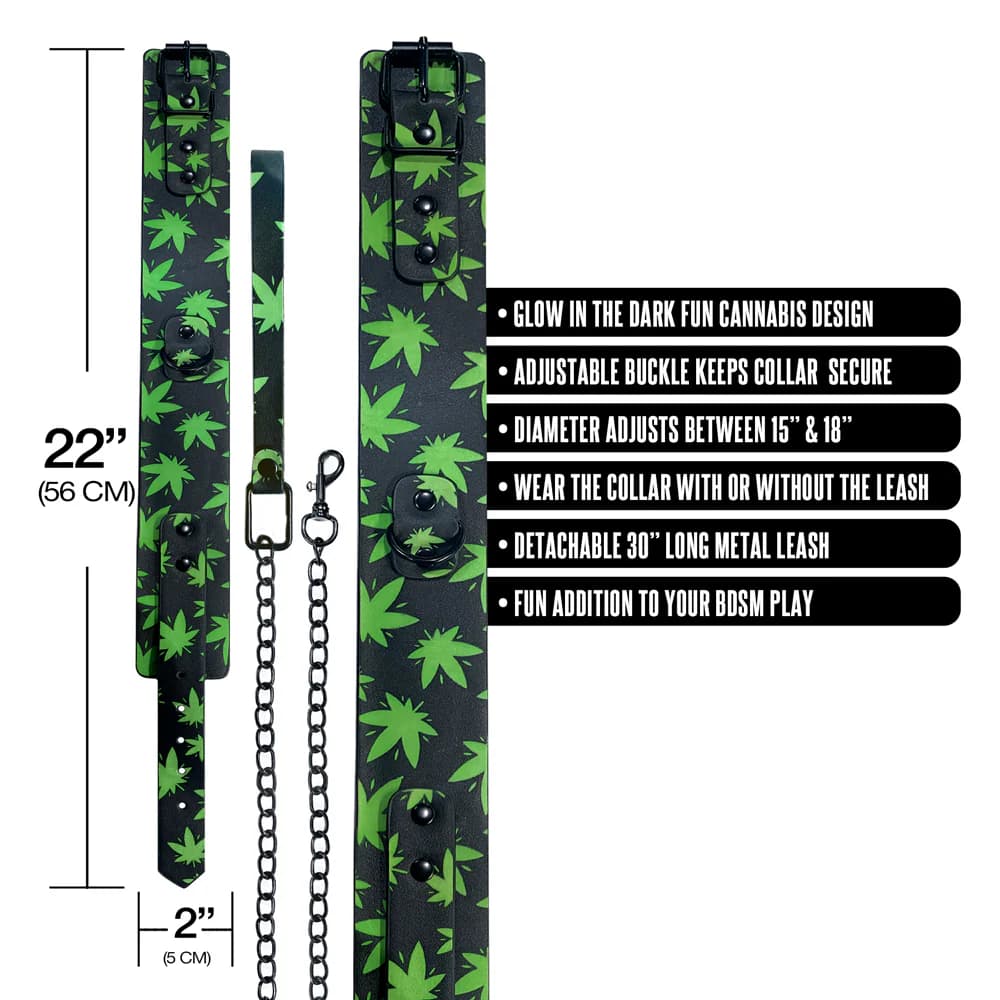 Stoner Vibes Chronic Collection Glow in the Dark Collar and Leash thumbnail 4