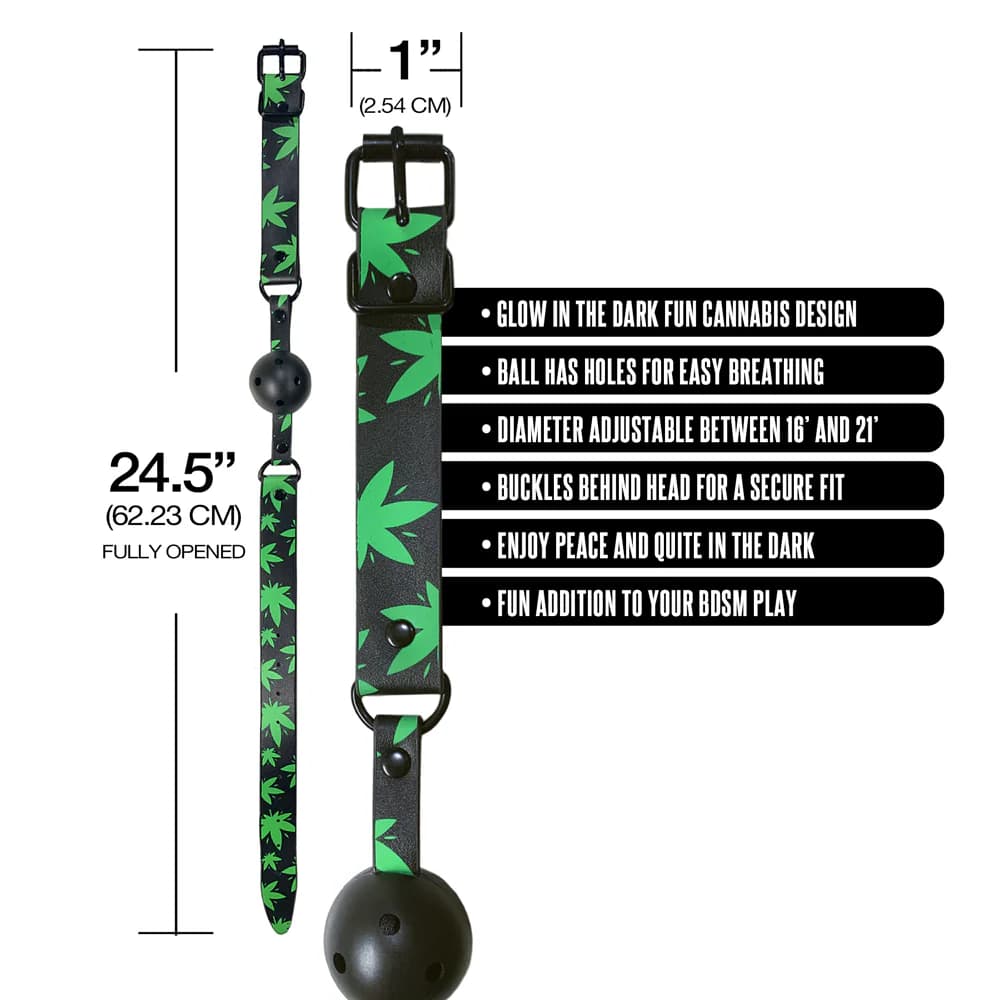Stoner Vibes Chronic Collection Glow in the Dark Breathable Ball Gag thumbnail 4