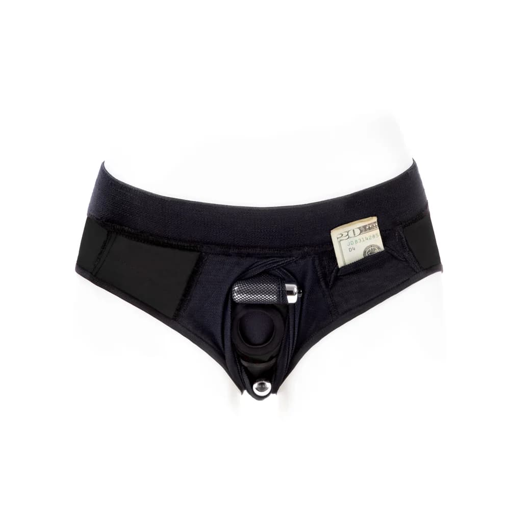 SpareParts Tomboi Cover Brief Style Underwear Harness Nylon Black/Black L thumbnail 6
