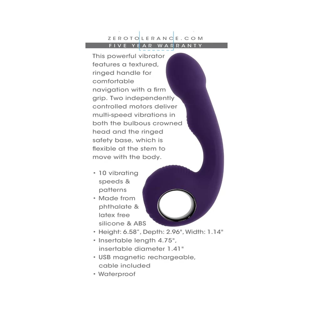Zero Tolerance Rip Curl Rechargeable Silicone Vibrator Purple thumbnail 9
