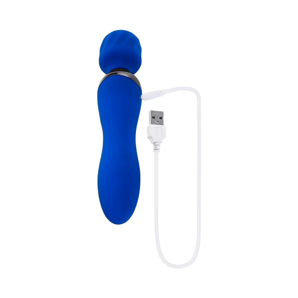 Selopa Blue Belle Rechargeable Dual-Ended Wand Vibrator Silicone Blue thumbnail 7