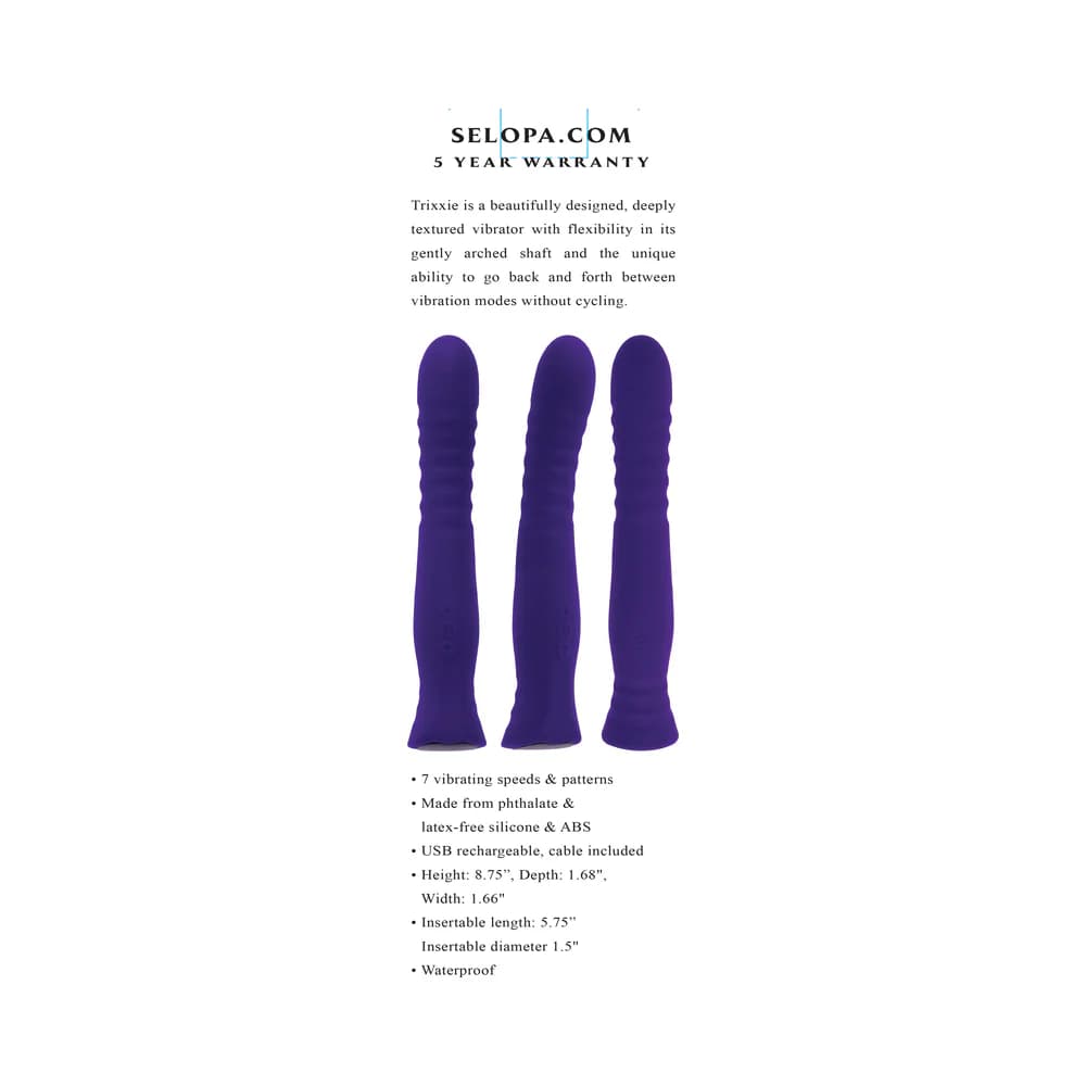 Selopa Trixxxie Rechargeable Vibrator Silicone Purple thumbnail 8
