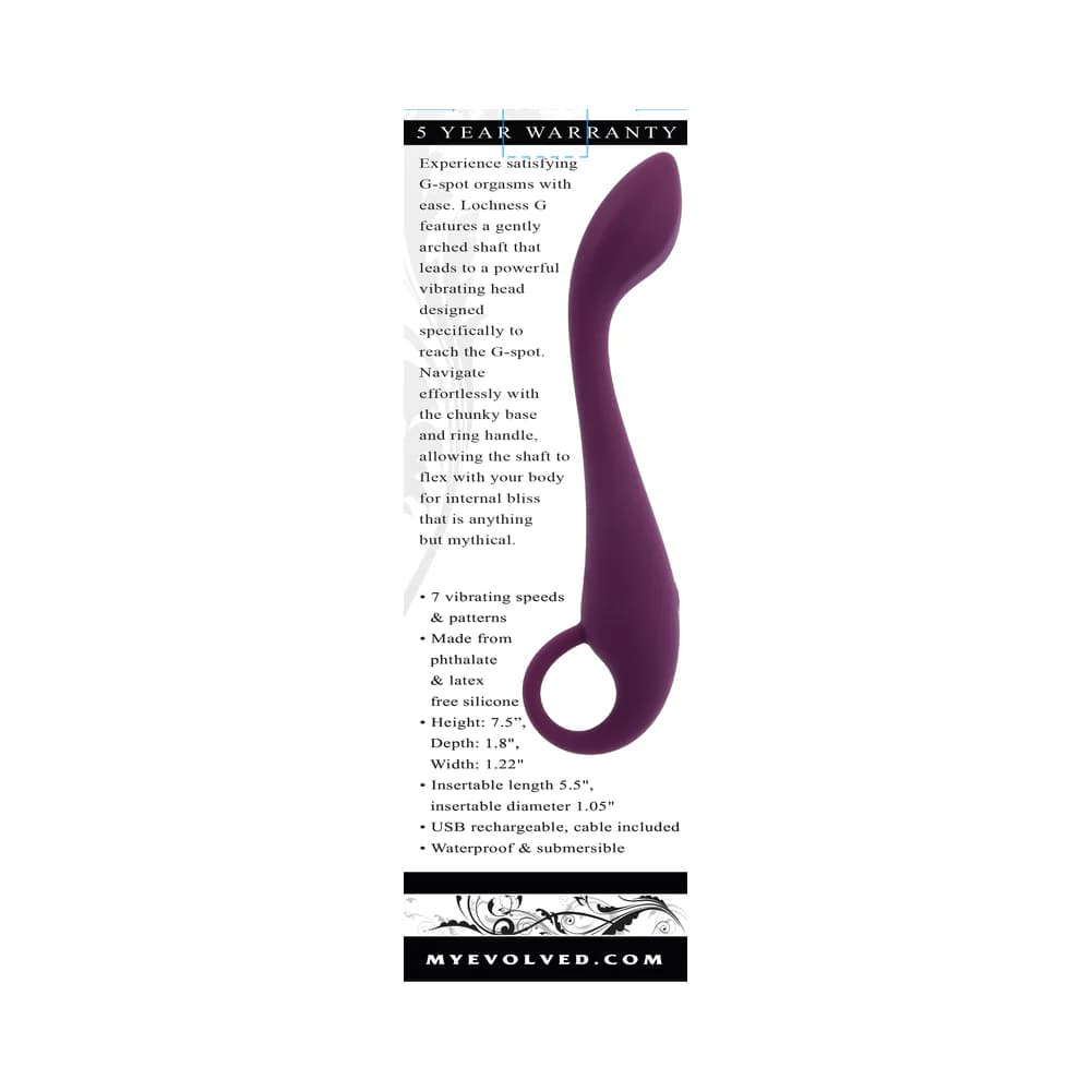 Evolved Lochness G Rechargeable Vibrator Silicone Burgundy thumbnail 8