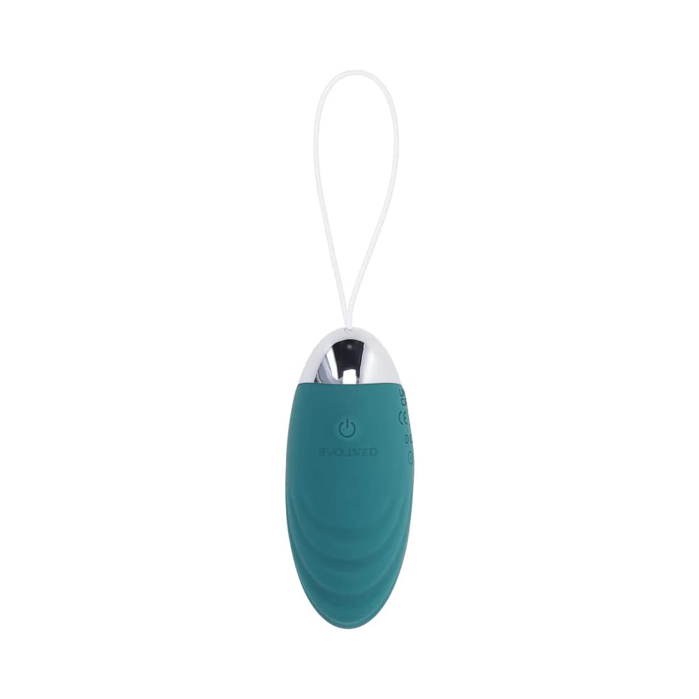 Evolved Oval Office Rechargeable Vibrating Egg with Remote Silicone Teal thumbnail 3