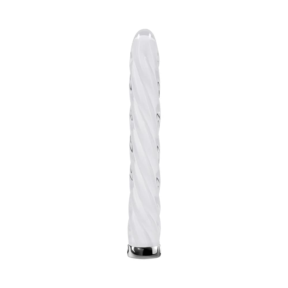 Playboy In A Twist Rechargeable Glass Vibrator White thumbnail 4