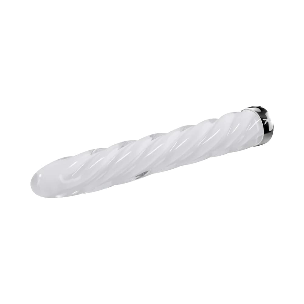 Playboy In A Twist Rechargeable Glass Vibrator White thumbnail 6