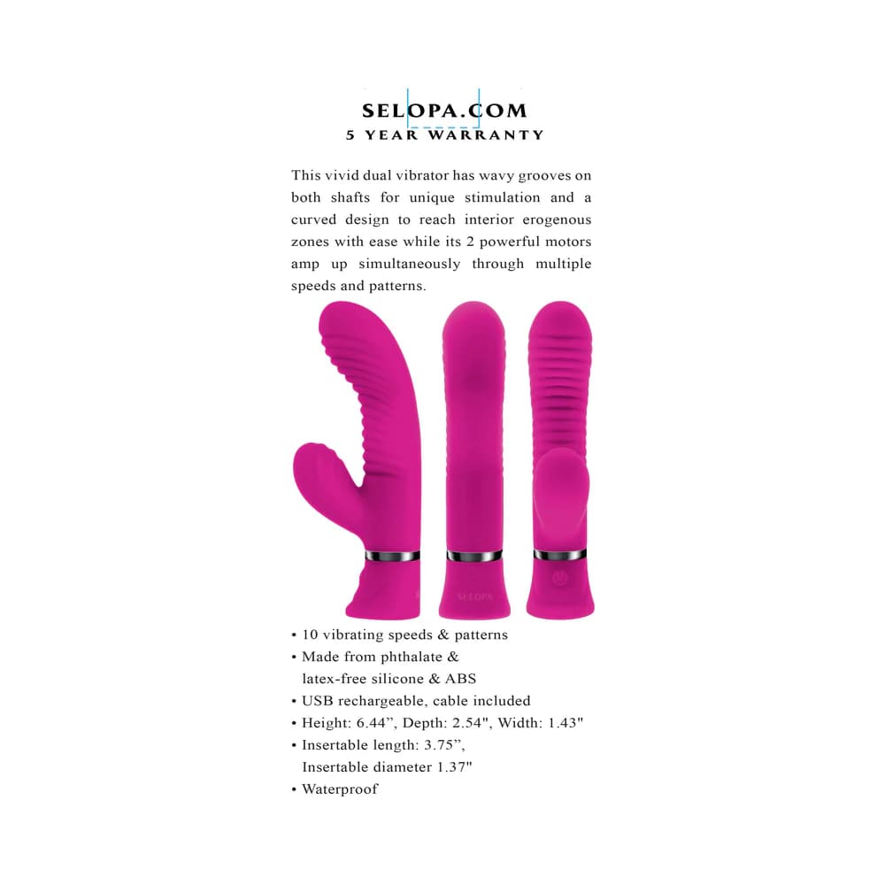Selopa Next Wave Rechargeable Vibrating Dual Stimulator Silicone Pink thumbnail 8