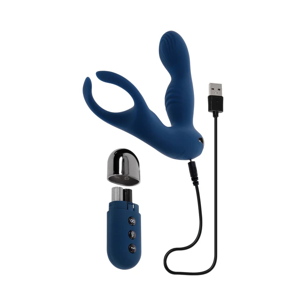 Zero Tolerance By All Means Rechargeable Prostate Vibrator with Remote Silicone Blue thumbnail 9