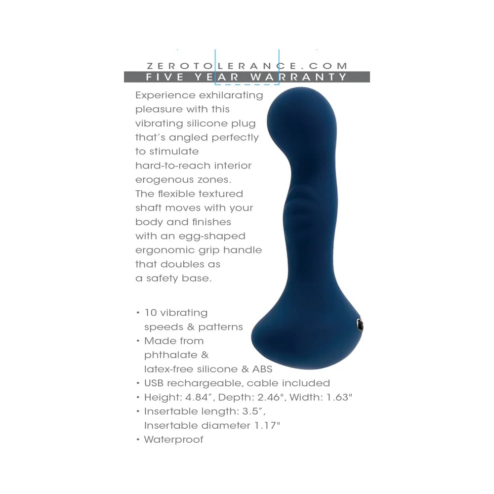 Zero Tolerance Blue Oasis Rechargeable Vibrating Prostate Vibrator Silicone Blue thumbnail 8