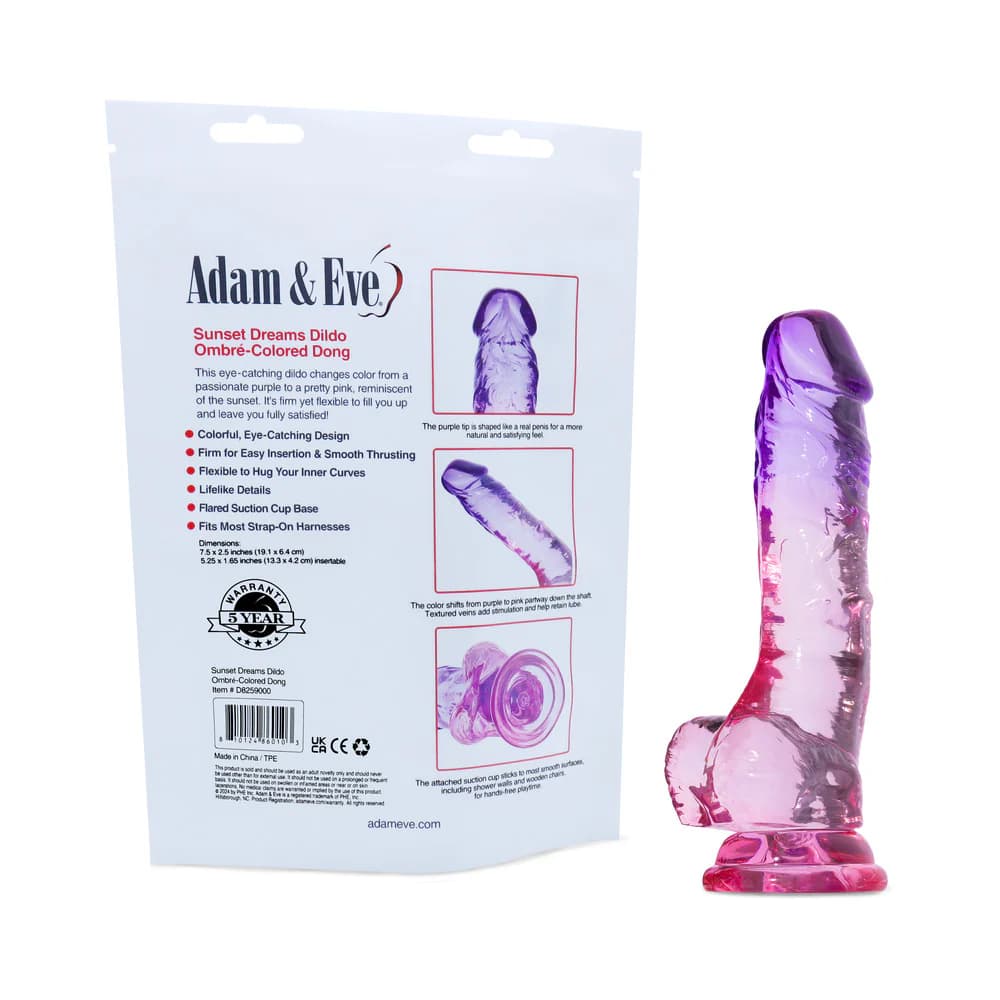 Adam & Eve Sunset Dreams Realistic Dildo 7.5 in. (Bag Packaging) thumbnail 2