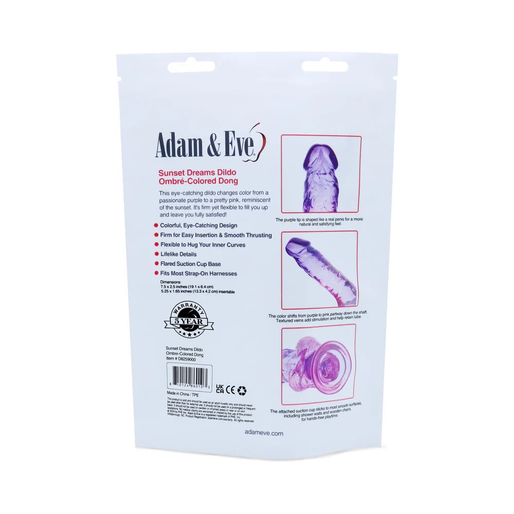 Adam & Eve Sunset Dreams Realistic Dildo 7.5 in. (Bag Packaging) thumbnail 4
