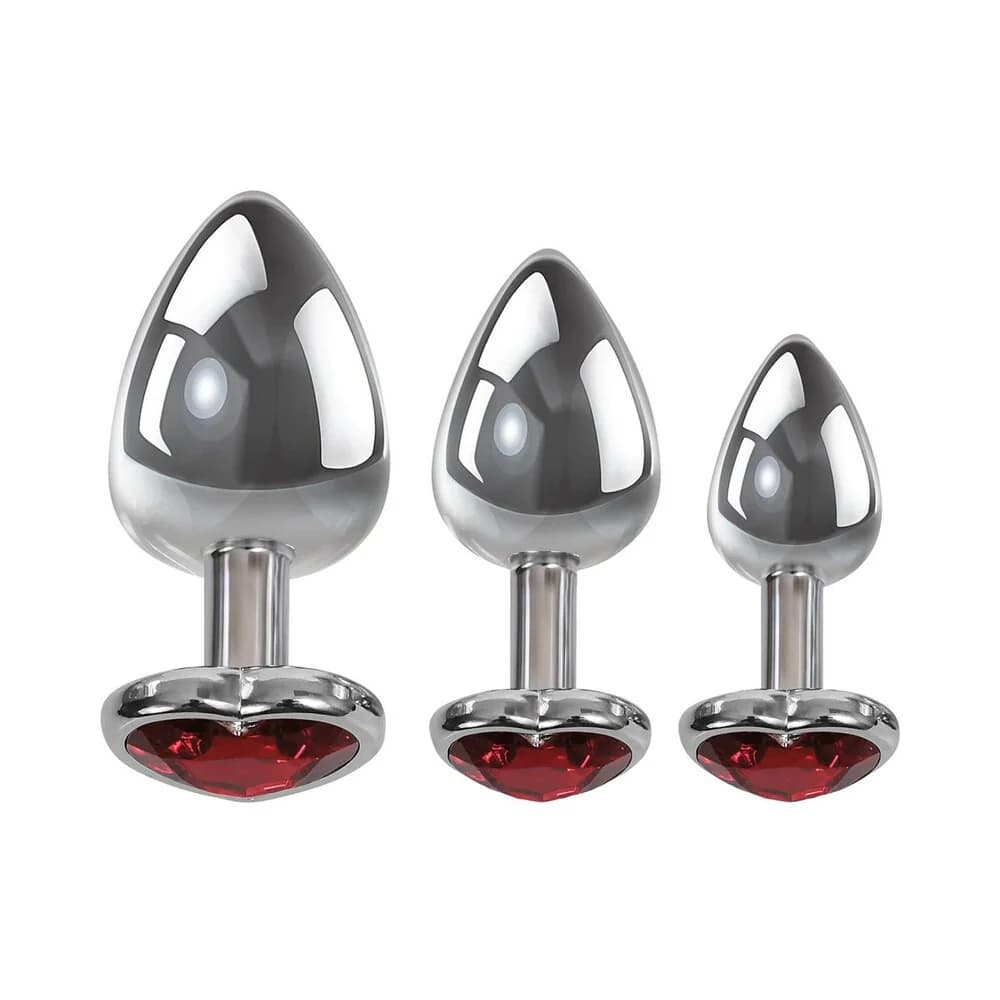 Adam & Eve Three Hearts Gem Anal Plug Set thumbnail 2