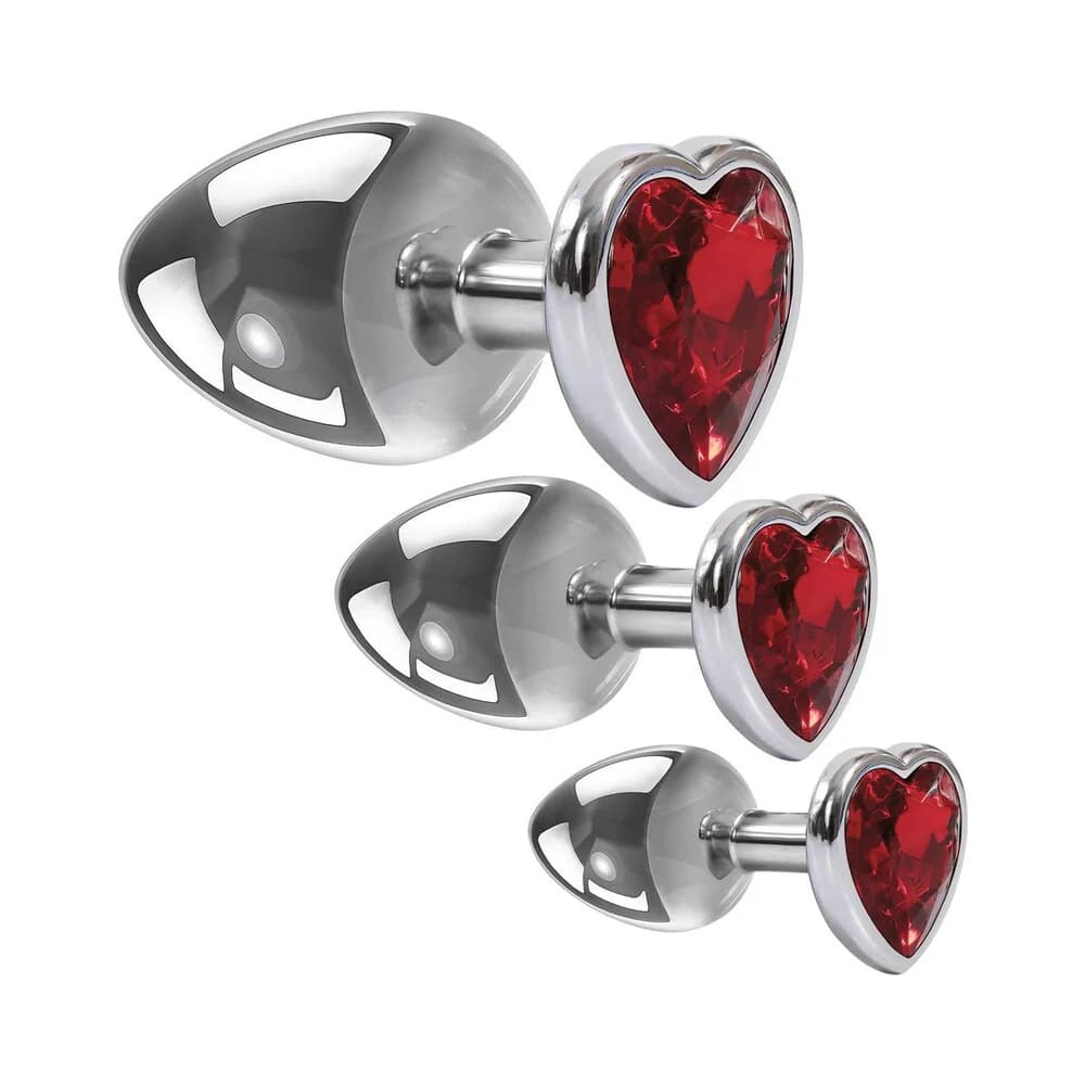 Adam & Eve Three Hearts Gem Anal Plug Set thumbnail 4