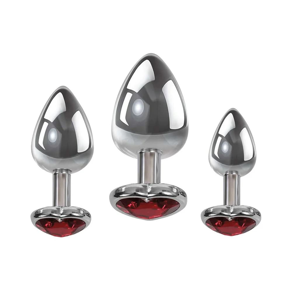 Adam & Eve Three Hearts Gem Anal Plug Set thumbnail 5