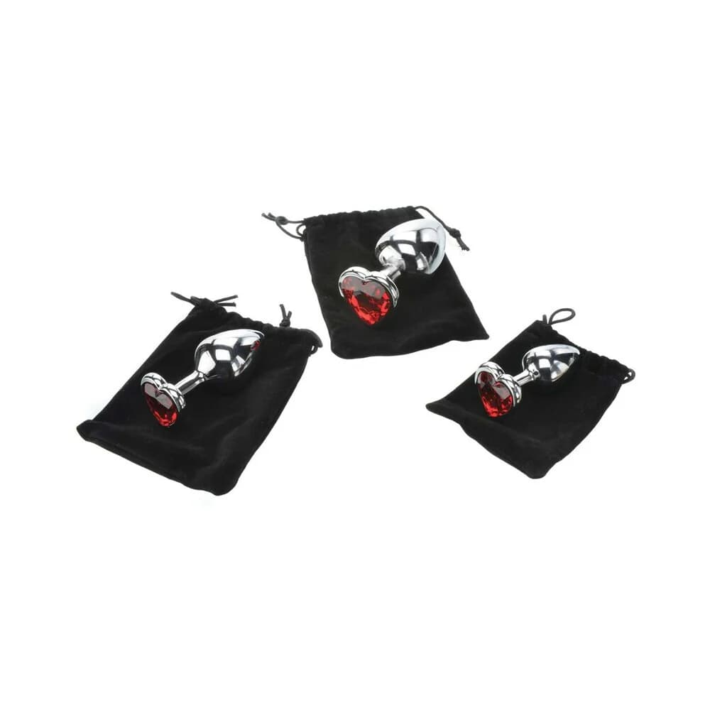 Adam & Eve Three Hearts Gem Anal Plug Set thumbnail 7