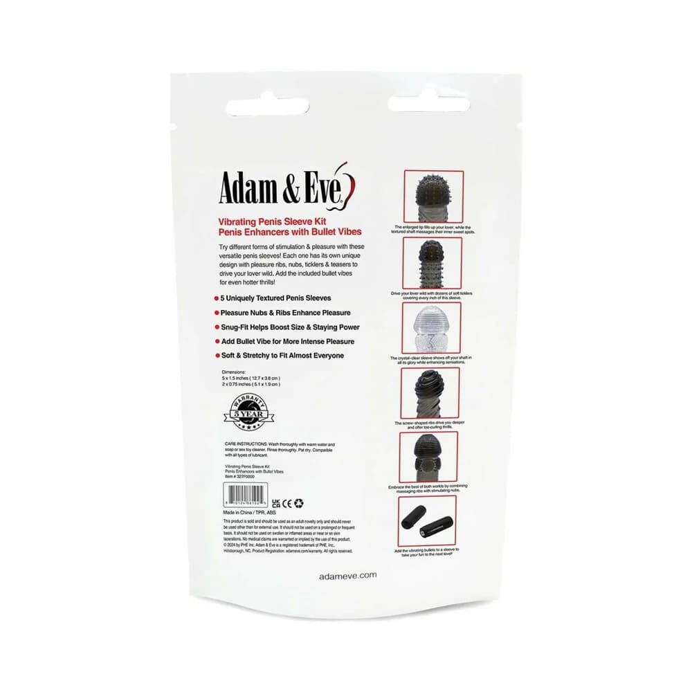 Adam & Eve Vibrating Penis Sleeve Kit (Bag) thumbnail 9