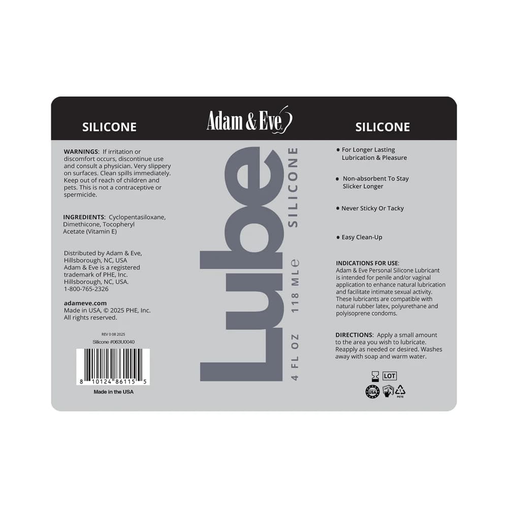 Adam & Eve Personal Silicone Lubricant 4 oz. thumbnail 2
