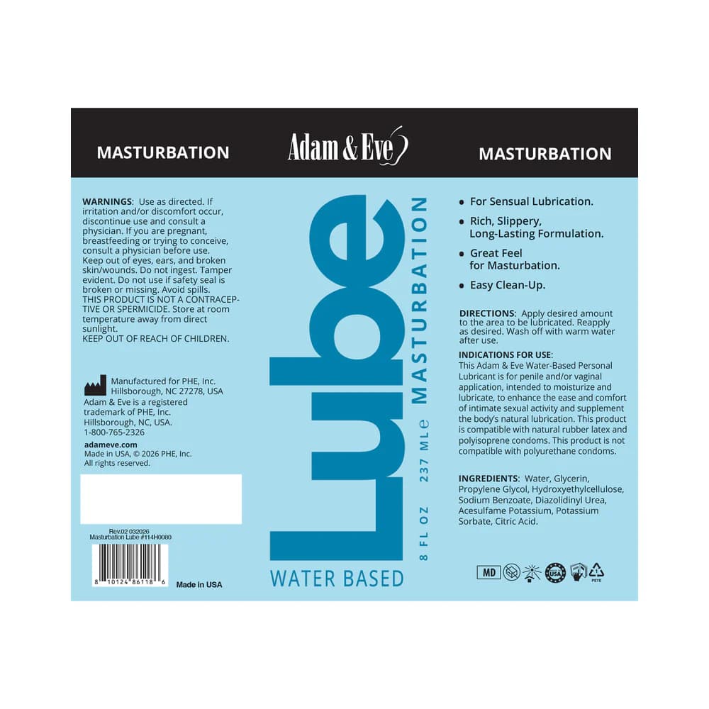 Adam & Eve Masturbator Lubricant 8 oz. thumbnail 2