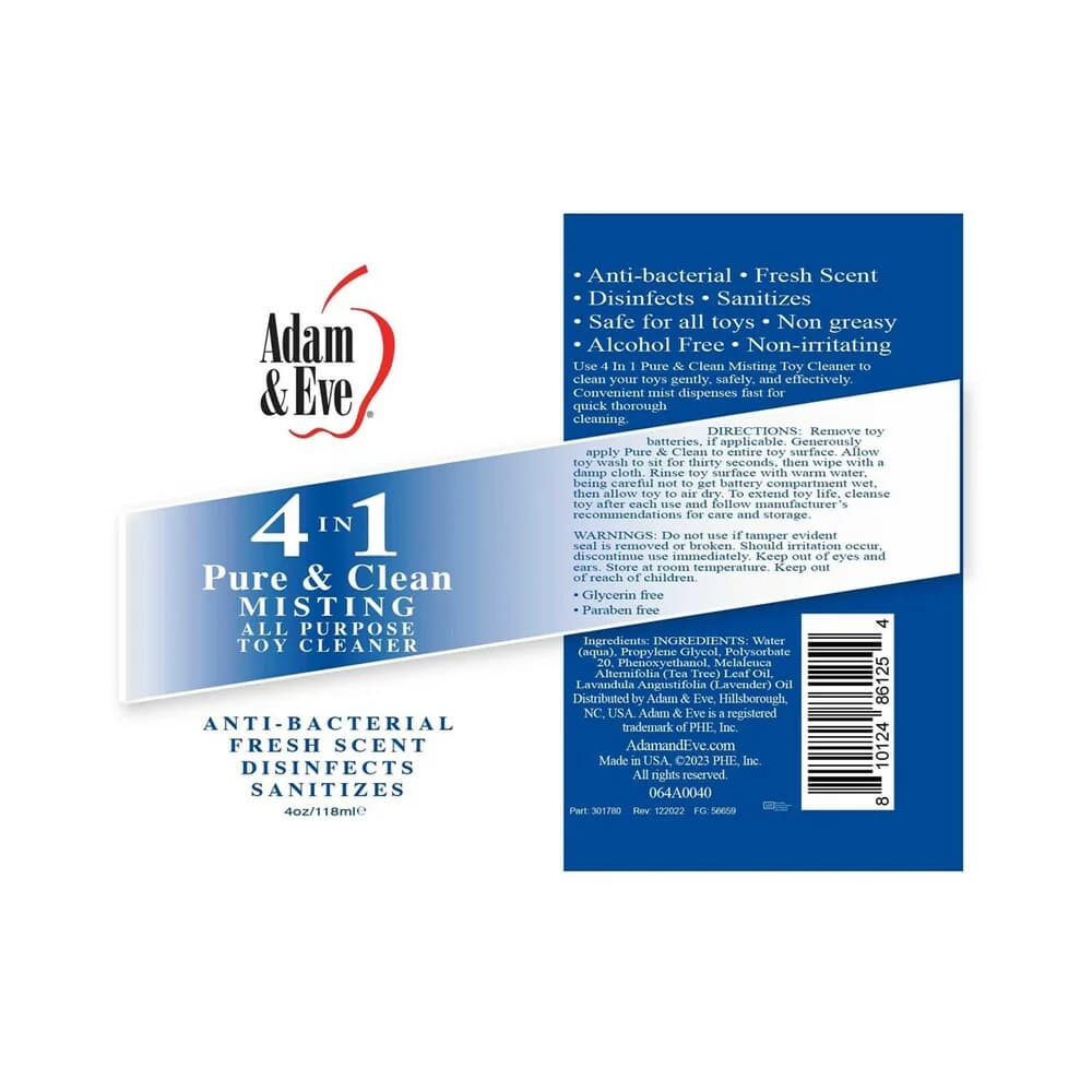 Adam & Eve 4 in 1 Pure & Clean Misting Toy Cleaner 4 oz. thumbnail 3