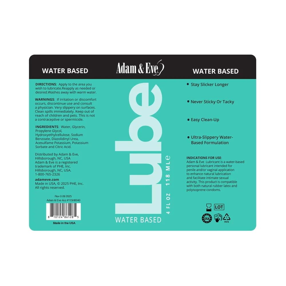 Adam & Eve Water-Based Lubricant 4 oz. thumbnail 2