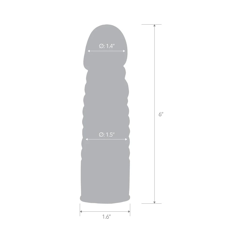 Blue Line 6 in. Ribbed Realistic Penis Enhancing Sleeve Extension thumbnail 4