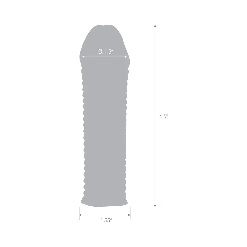 Blue Line 6.5 in. Clear Textured Penis Enhancing Sleeve Extension thumbnail 4