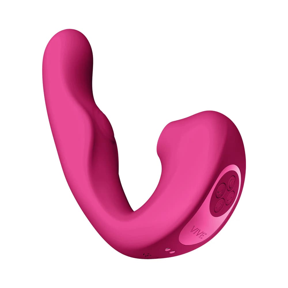 VIVE ZAKI Rechargeable Silicone Airwave Pulse Wave Vibrating G-Spot Vibrator Pink thumbnail 2