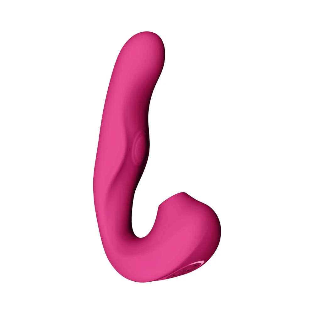 VIVE ZAKI Rechargeable Silicone Airwave Pulse Wave Vibrating G-Spot Vibrator Pink thumbnail 3