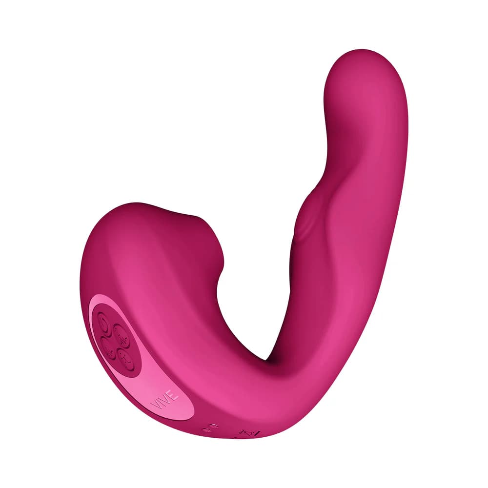 VIVE ZAKI Rechargeable Silicone Airwave Pulse Wave Vibrating G-Spot Vibrator Pink thumbnail 5