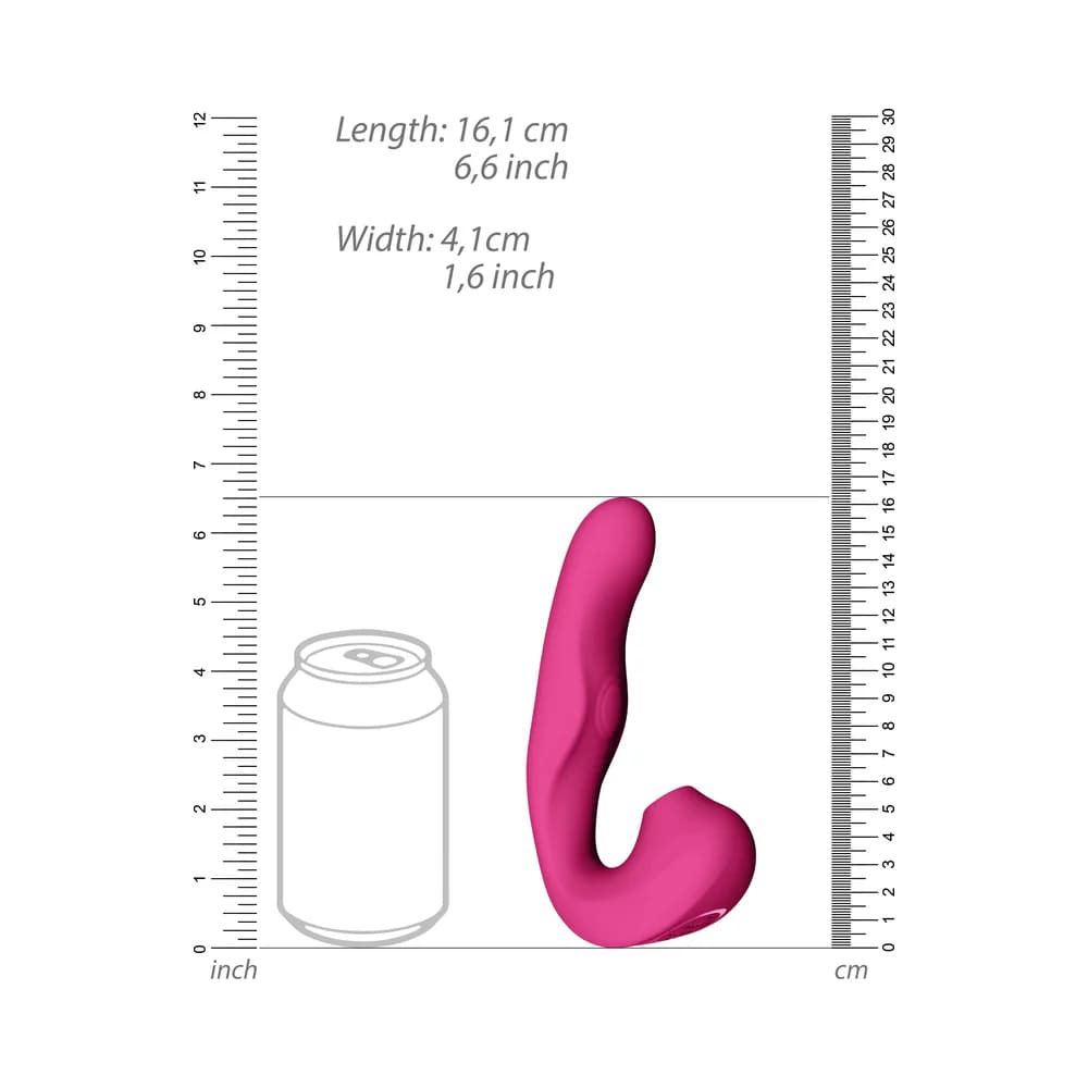 VIVE ZAKI Rechargeable Silicone Airwave Pulse Wave Vibrating G-Spot Vibrator Pink thumbnail 7