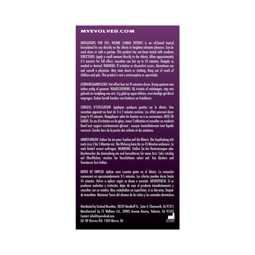 Evolved Insane Climax Intense Clitoral Stimulant 0.34 oz. thumbnail 7