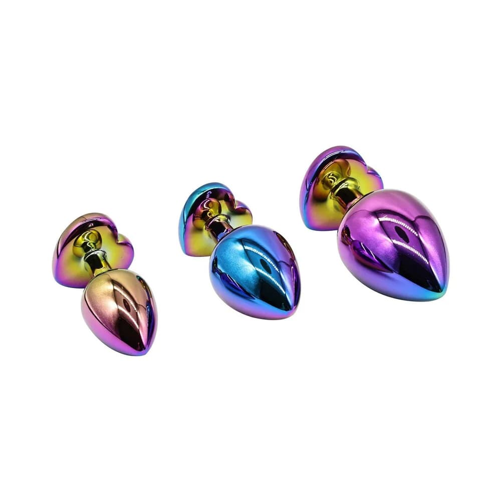 Adam & Eve Rainbow Heart Anal Plug Training Set thumbnail 4