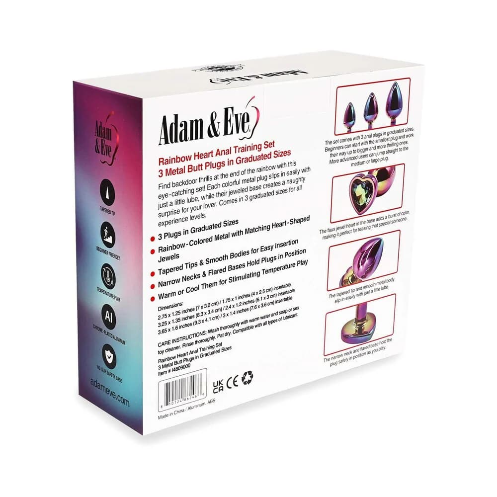 Adam & Eve Rainbow Heart Anal Plug Training Set thumbnail 7