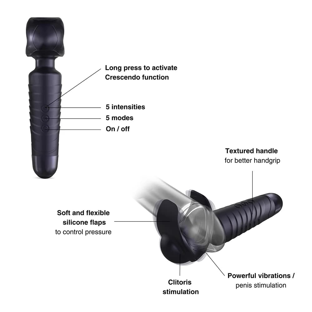 MAN WAN Man.Wand Evo 2-in-1 Frenulum Stimulator & Wand with Crescendo Black Plum thumbnail 2