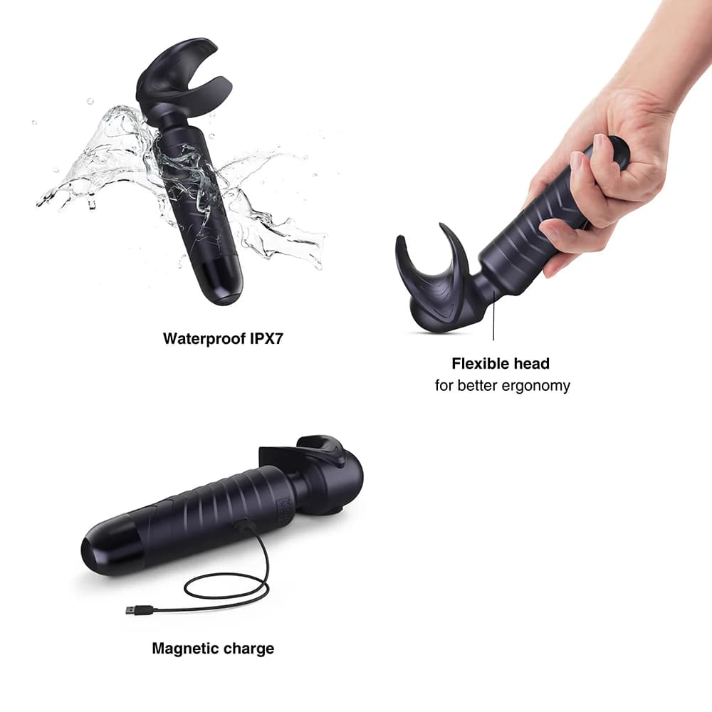 MAN WAN Man.Wand Evo 2-in-1 Frenulum Stimulator & Wand with Crescendo Black Plum thumbnail 3