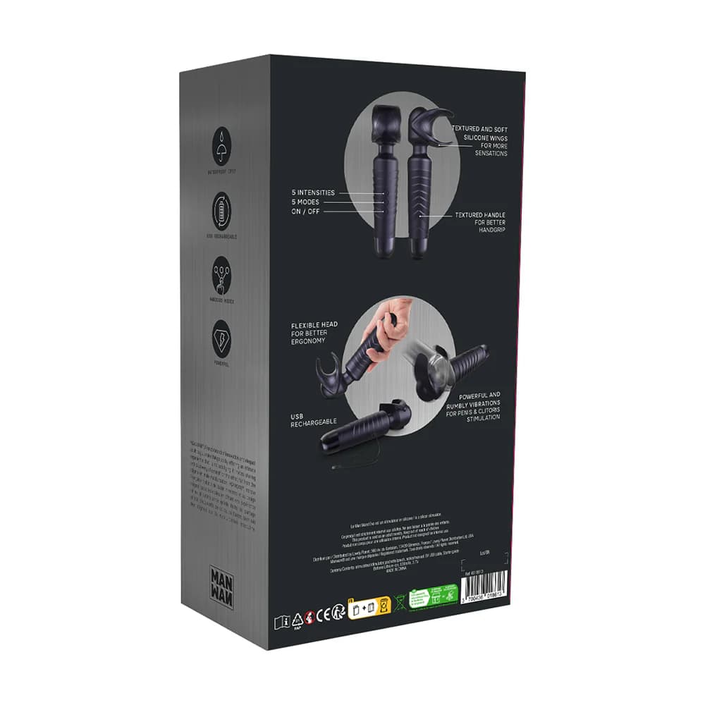 MAN WAN Man.Wand Evo 2-in-1 Frenulum Stimulator & Wand with Crescendo Black Plum thumbnail 8