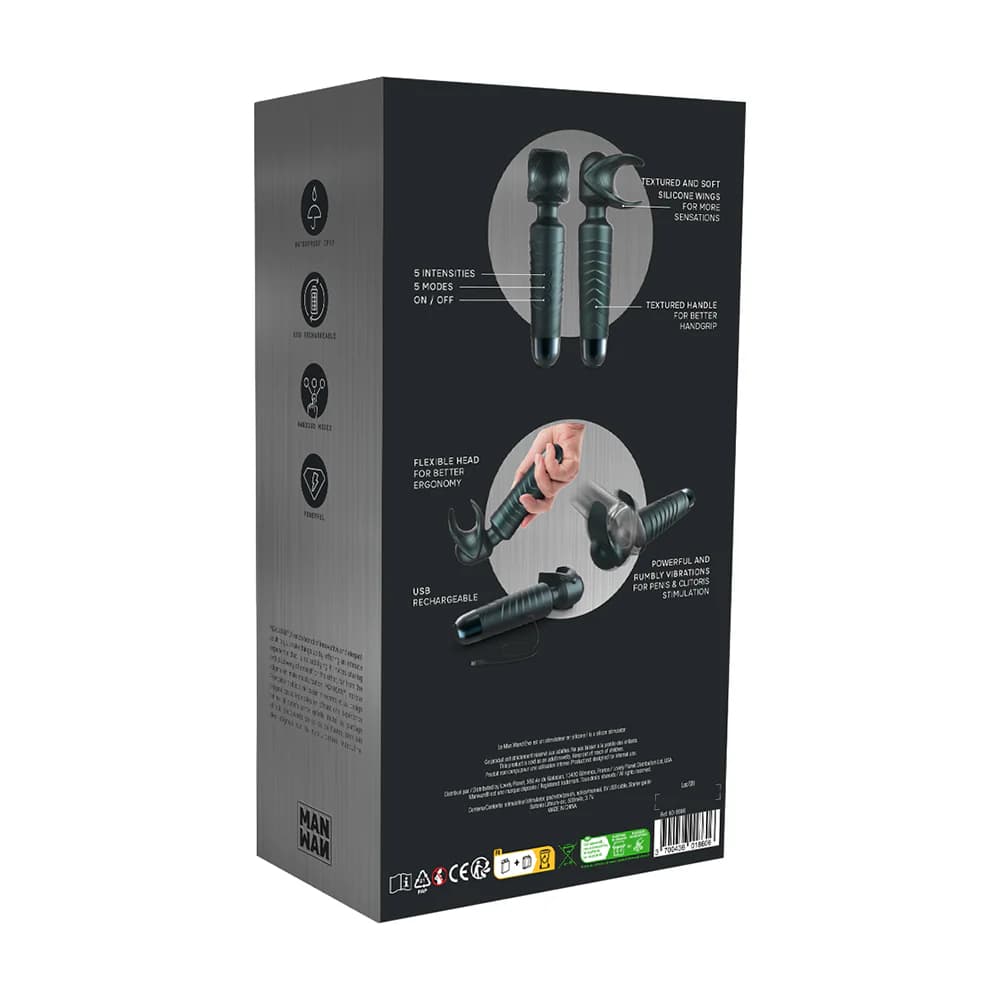 MAN WAN Man.Wand Evo 2-in-1 Frenulum Stimulator & Wand with Crescendo Pine Grey thumbnail 8