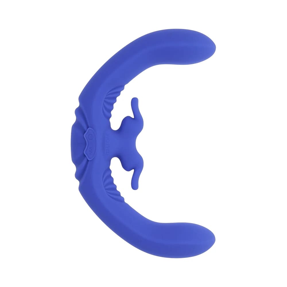 Evolved Lovebirds Rechargeable Silicone Remote-Controlled Dual-Ended Vibrator Blue thumbnail 2