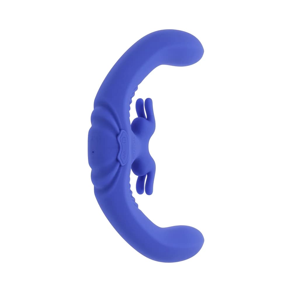 Evolved Lovebirds Rechargeable Silicone Remote-Controlled Dual-Ended Vibrator Blue thumbnail 3