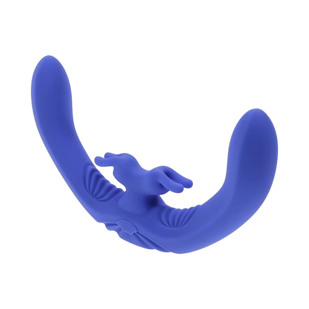 Evolved Lovebirds Rechargeable Silicone Remote-Controlled Dual-Ended Vibrator Blue thumbnail 4
