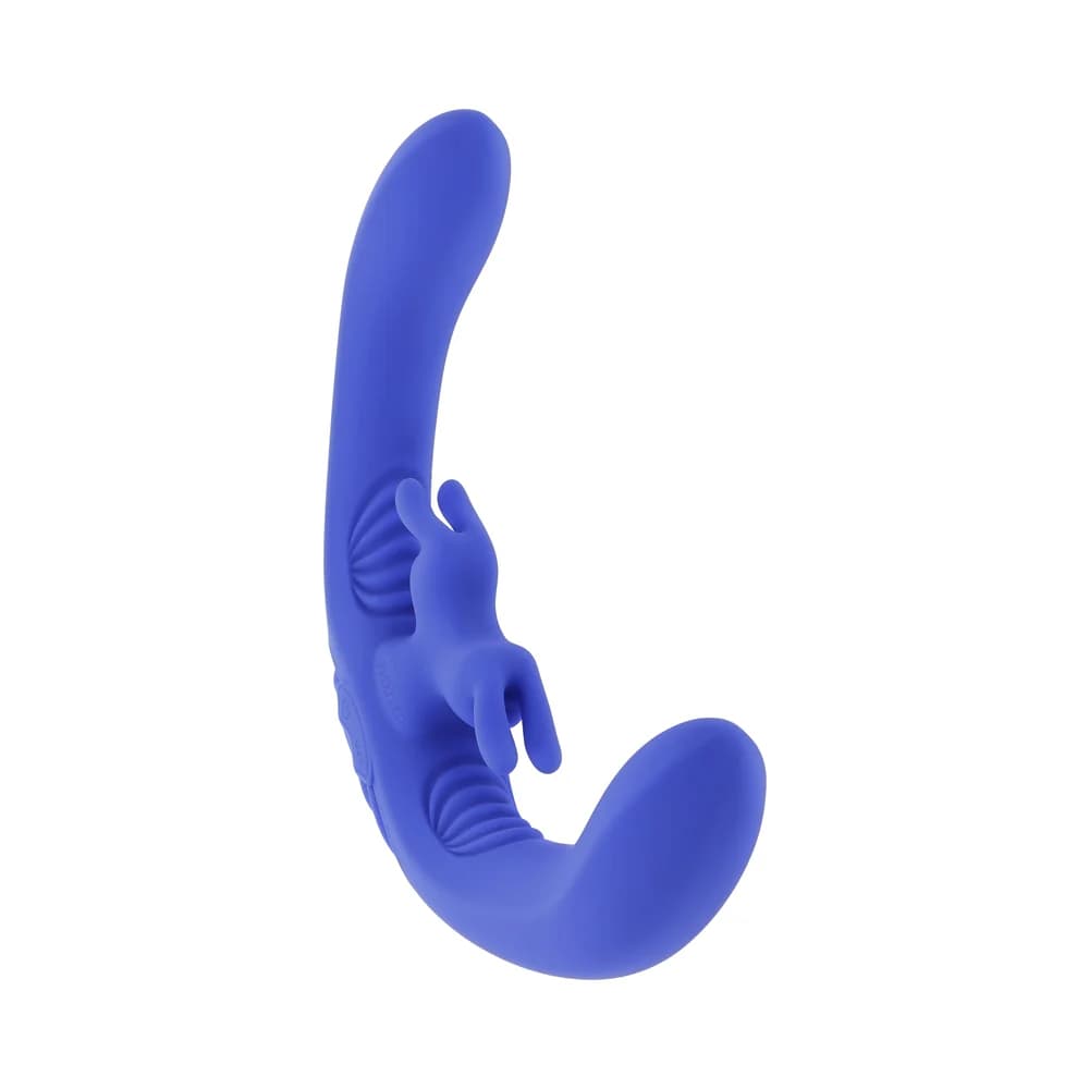 Evolved Lovebirds Rechargeable Silicone Remote-Controlled Dual-Ended Vibrator Blue thumbnail 6