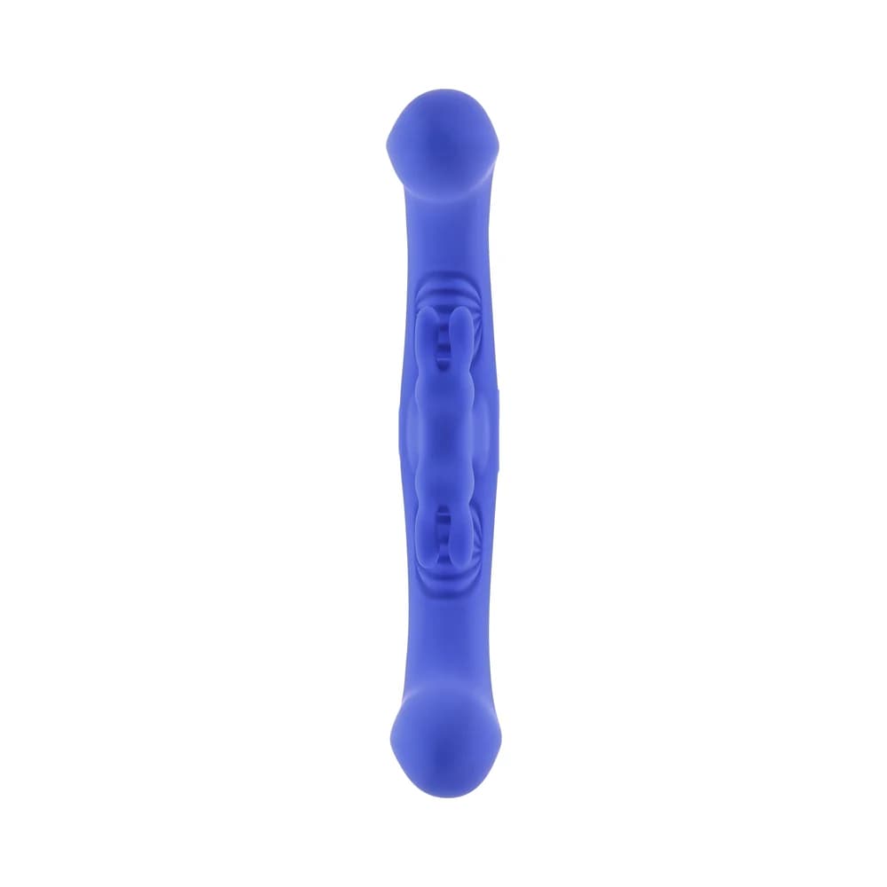 Evolved Lovebirds Rechargeable Silicone Remote-Controlled Dual-Ended Vibrator Blue thumbnail 7