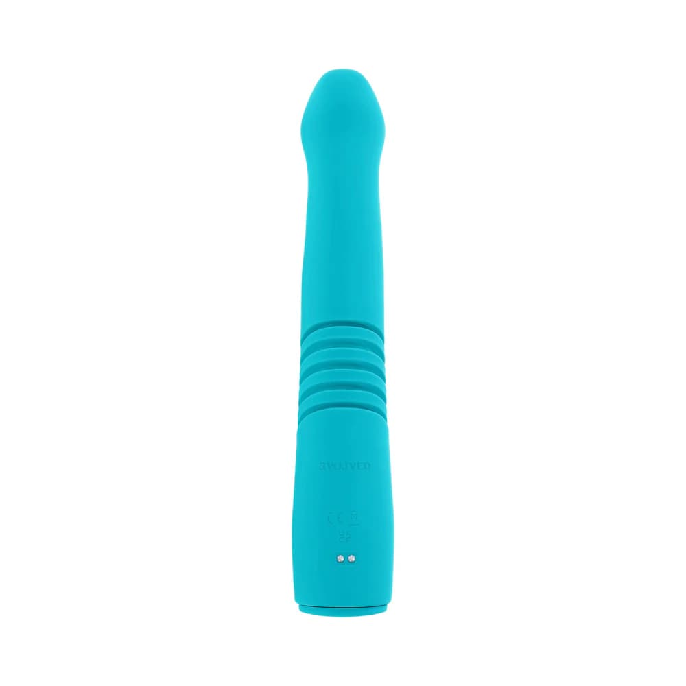 Evolved Bunny Hop Rechargeable Silicone Thrusting Rabbit Vibrator Teal thumbnail 5