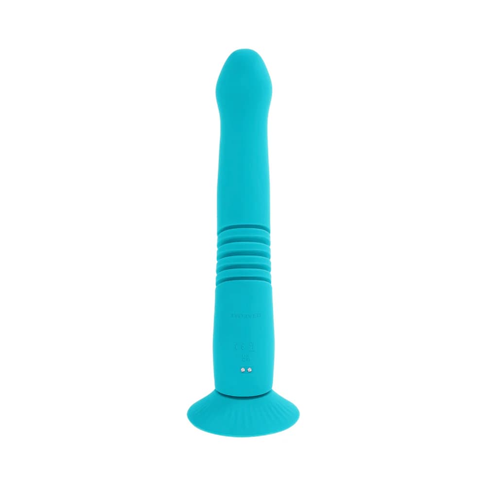 Evolved Bunny Hop Rechargeable Silicone Thrusting Rabbit Vibrator Teal thumbnail 9