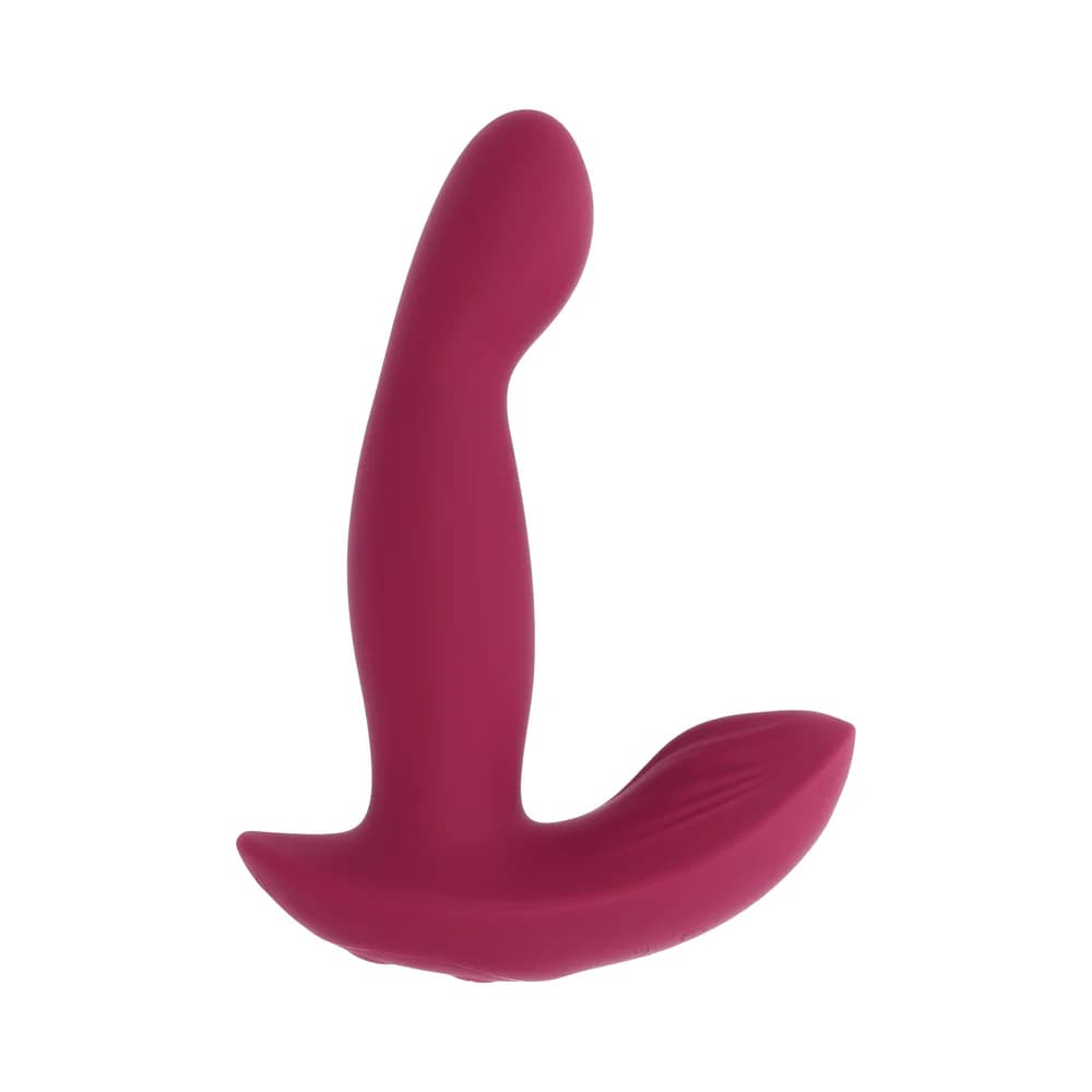 Evolved Come On Over Rechargeable Silicone Remote-Controlled Come-Hither Vibrator Burgundy thumbnail 3