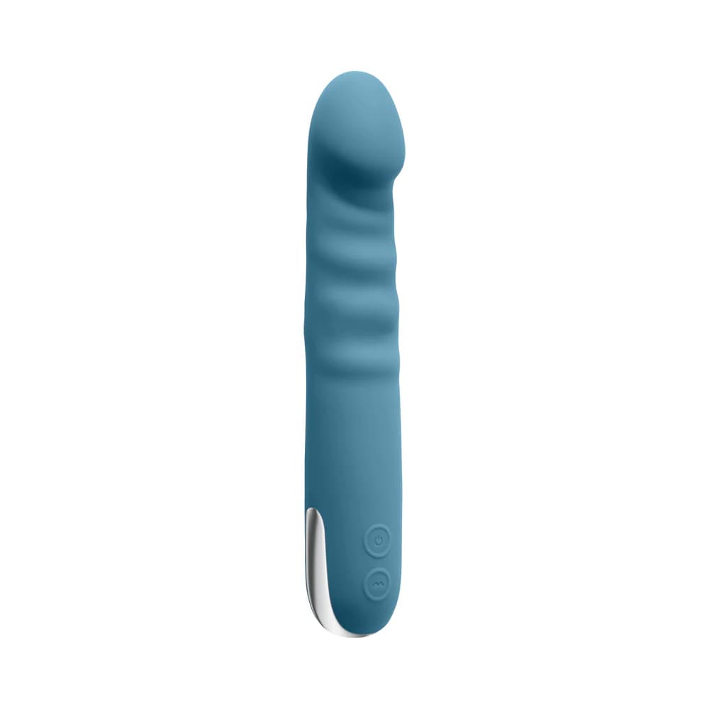 Evolved Queen Of All Trades Rechargeable Silicone Thrusting and Rotating Vibrator Teal thumbnail 3