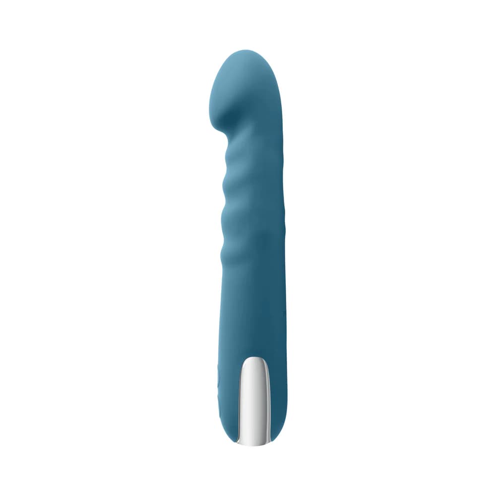 Evolved Queen Of All Trades Rechargeable Silicone Thrusting and Rotating Vibrator Teal thumbnail 4
