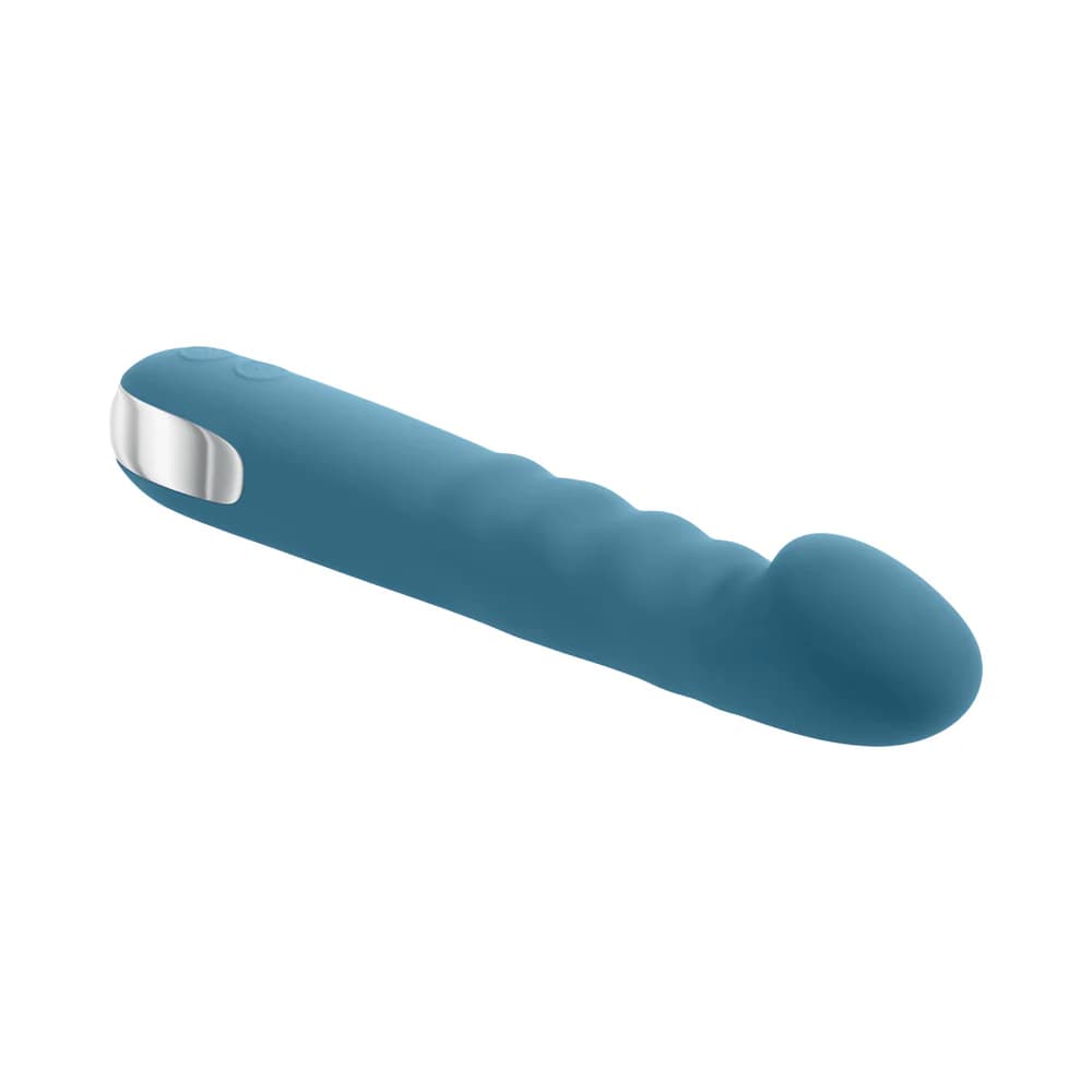 Evolved Queen Of All Trades Rechargeable Silicone Thrusting and Rotating Vibrator Teal thumbnail 7